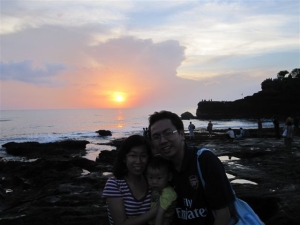 Daddy, Mommy, and Vio at Sunset