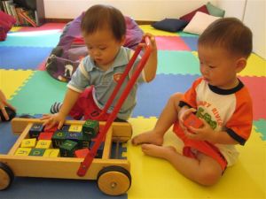 Playing blocks together